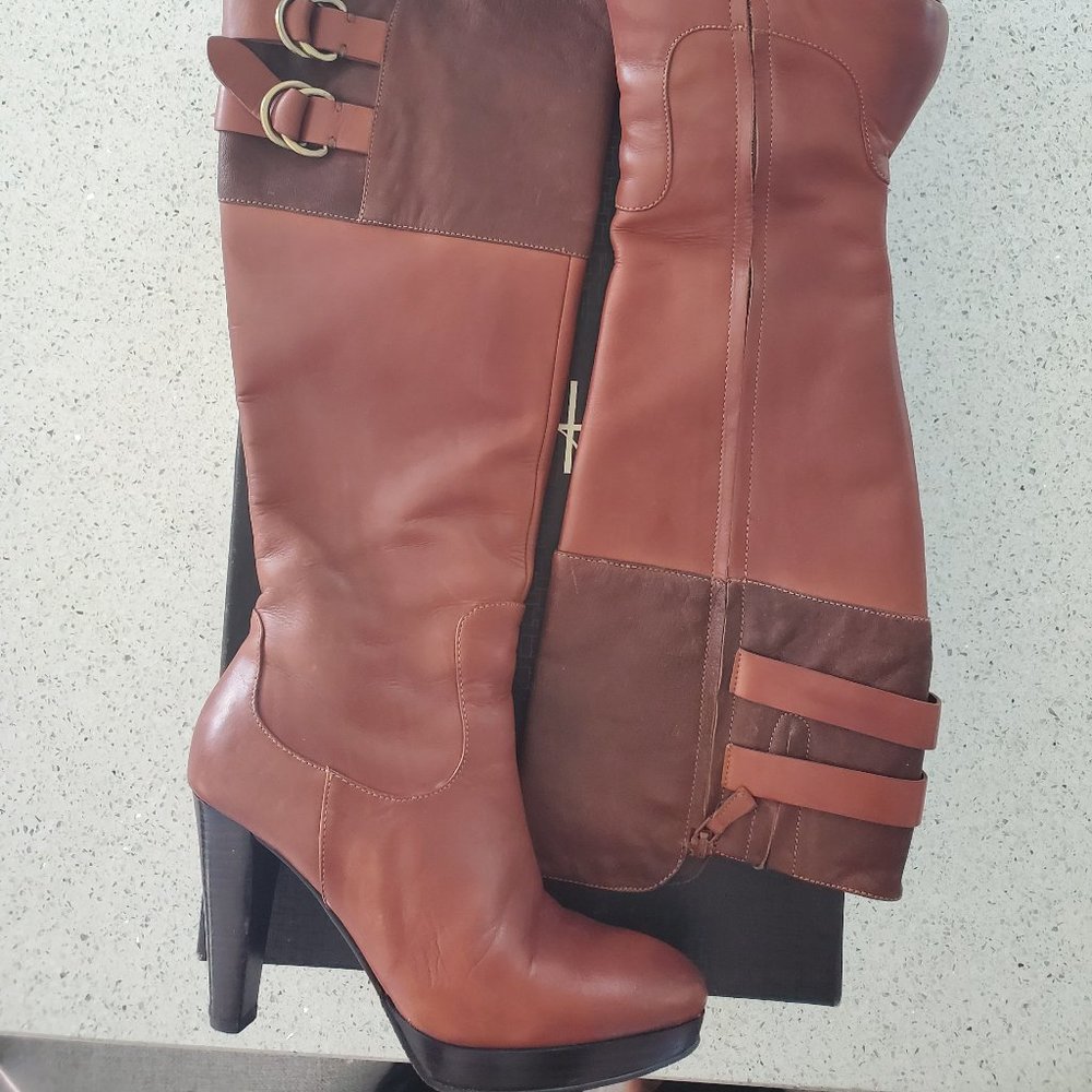 COLE HAAN Frabrizia Tall Boots NikeAir Tech Size 7.5B, Chestnut.